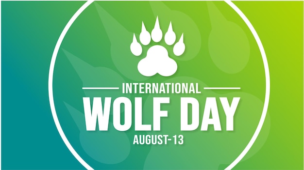 13 August International Wolf Day background template Holiday concept background banner placard