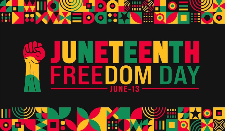 Vector 13 juni is juneteenth freedom day achtergrond sjabloon vakantie concept gebruik naar achtergrond