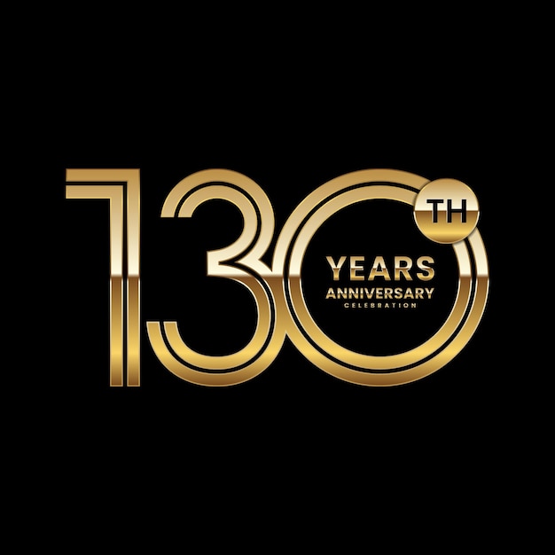 130 year anniversary Anniversary logo design with double line concept vector illustration