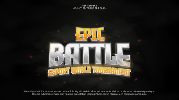 133 epic battle esport tournament text effect