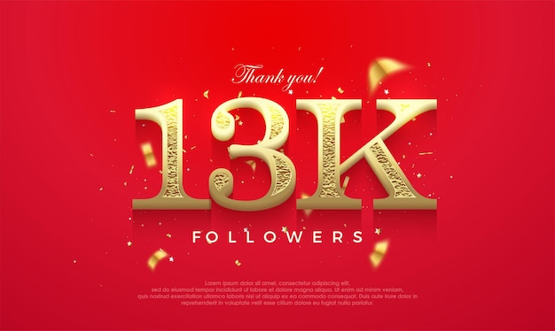 13k number to say thank you social media post banner poster design