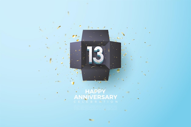 블랙 박스에 숫자 일러스트와 함께 13 주년.