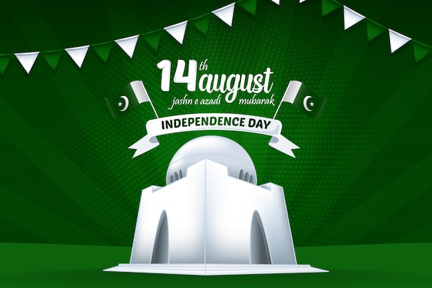 Vector 14 august jashn e azadi mubarak pakistan independence day