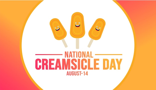 14 augustus National Creamsicle Day achtergrond sjabloon Vakantie concept achtergrond banner plakkaat