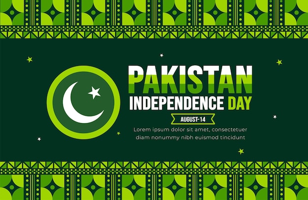 14 augustus Pakistan Onafhankelijkheidsdag achtergrond sjabloon Vakantie concept achtergrond banner
