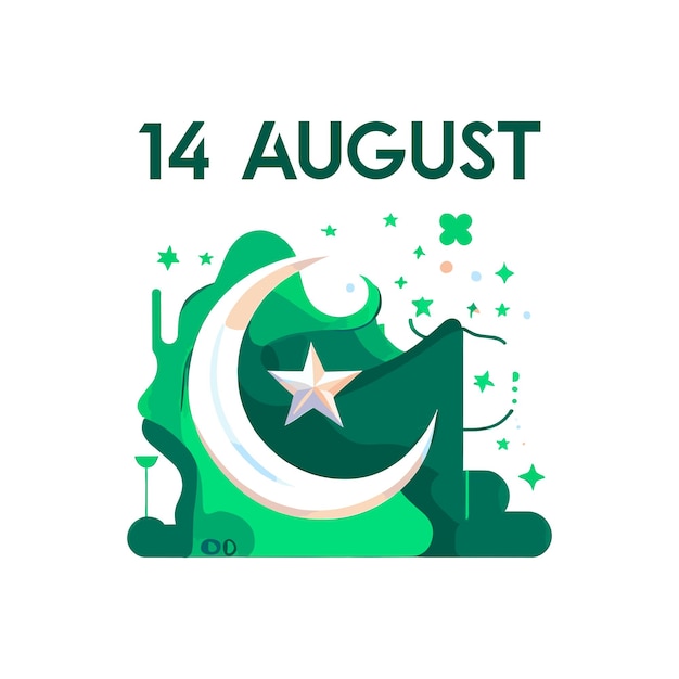 14 augustus Pakistan Onafhankelijkheidsdag vector illustratie