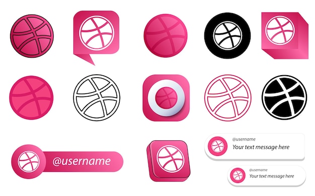 14 pacchetto icone social media dribbble