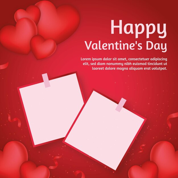 14 February Valentine's day greeting card social media template