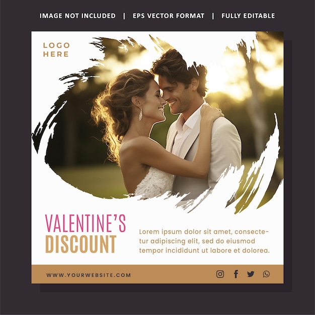 14 february valentines day love celebration social media post and marketing banner template
