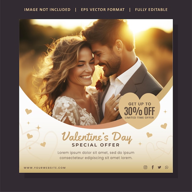 14 february valentines day love celebration social media post and marketing banner template