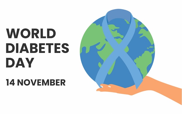 14 November Awareness Month of World Diabetes Day. Poster, flyer, banner. vector illustration.