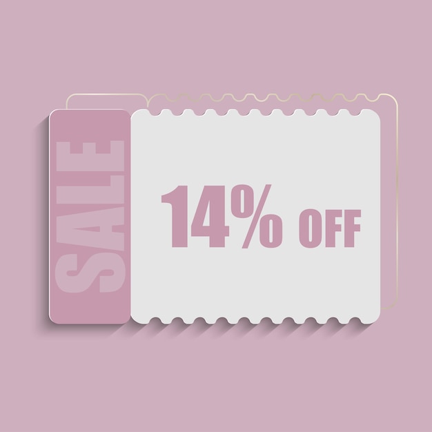 14 percent off discount sale banner creative composition vector background