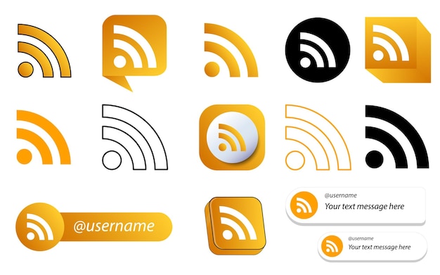 14 rss feed social media icon pack