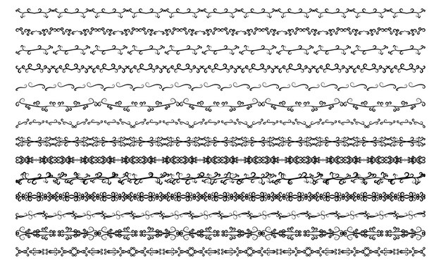 14 set di linee decorative gotiche