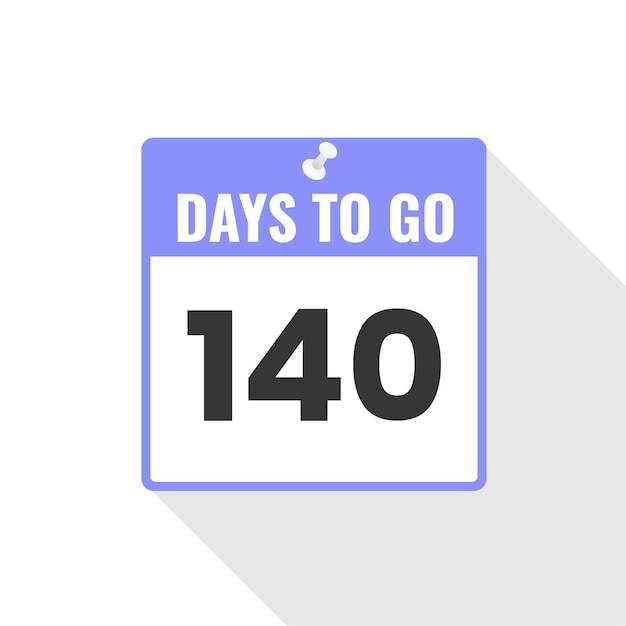 Vector 140 days left countdown sales icon 140 days left to go promotional banner
