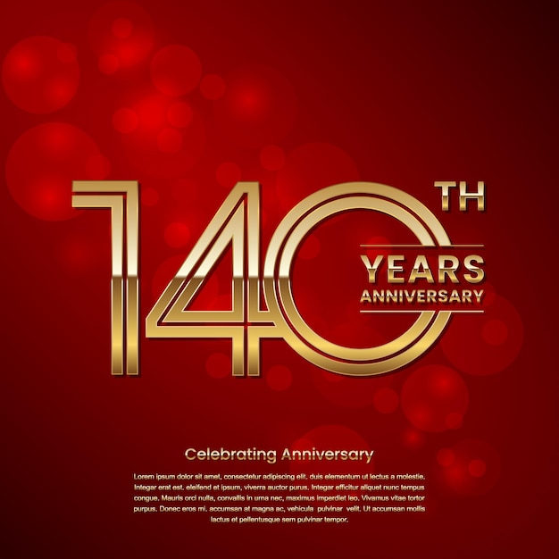 140 year anniversary Anniversary logo design with double line concept Logo Vector Template