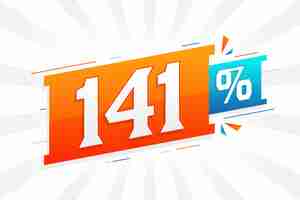 Vector 141 discount marketing banner promotion 141 percent sales promotional design