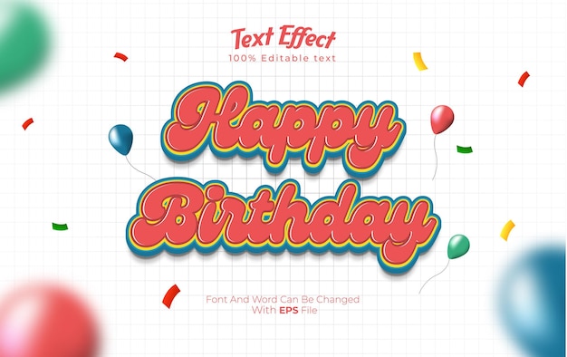 145 happy birthday text effect