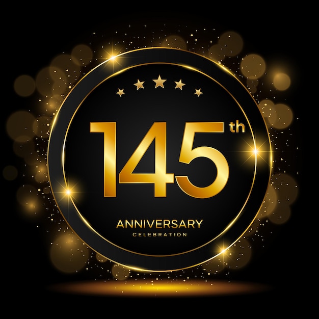 145th Anniversary Celebration Golden Anniversary Template Design Vector Template illustration