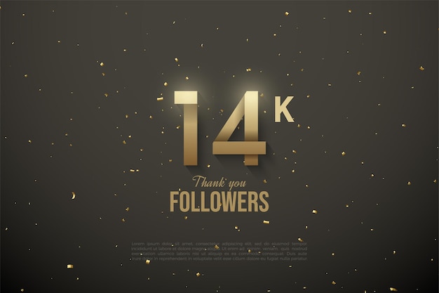 14k followers with custom patterned numbers