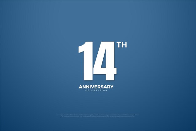 14° anniversario con un design semplice