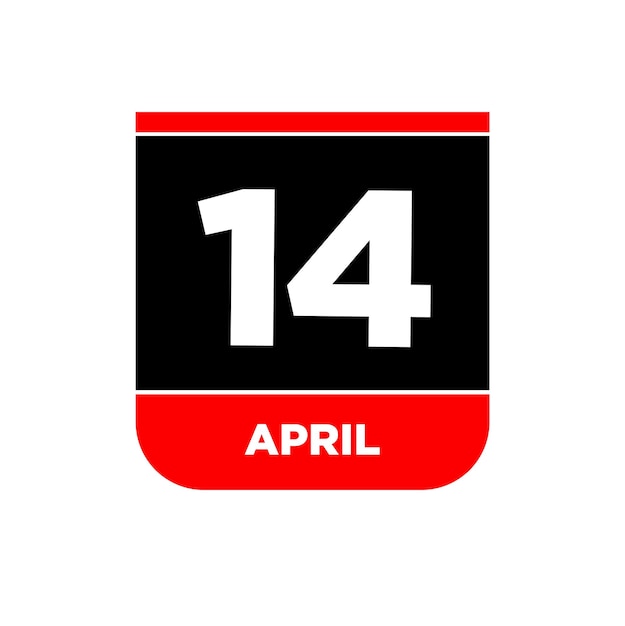 14th April vector icon 14 April calendar