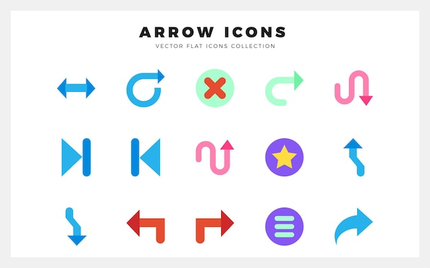 15 Arrow Flat icon pack vector illustration