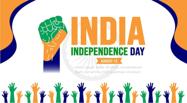 15 августа Индия День независимости фон шаблон Концепция праздника фон баннер плакат