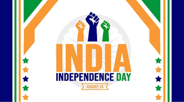15 августа Индия День независимости фон шаблон Концепция праздника фон баннер плакат