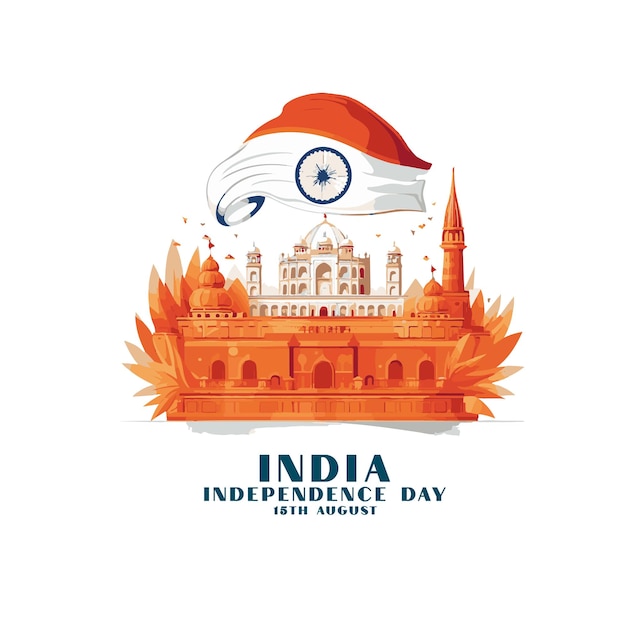 15 AUGUST vector illustration of 15 august Independence Day India