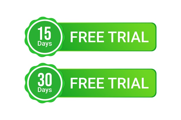 15 Days and 30 days free trial element design.