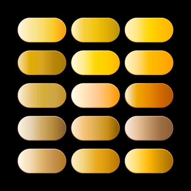 15 Luxury Gold Gradients Kleurcollectie voor UI-element