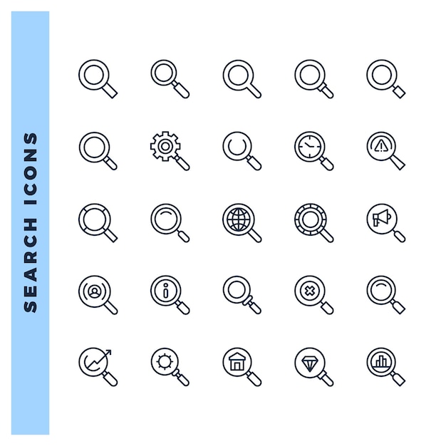 Vector 15 search lineal color icon pack vector illustration