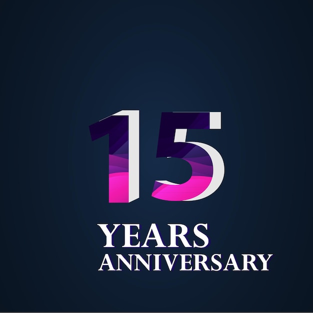 15 anni anniversario logo modello vettoriale design illustrazione elegante