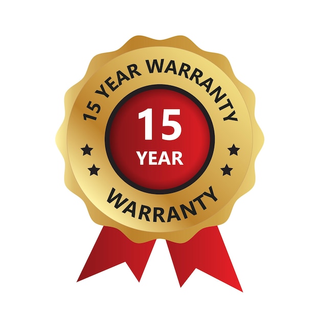 15 year Warranty badge Warranty certificate 15 year Warranty logo Year Warranty Logo Vector Photo