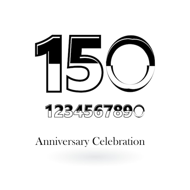 150 jaar verjaardag Logo vector sjabloonontwerp illustratie