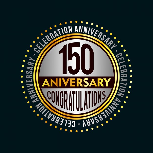 Free Vector  150 years anniversary badge