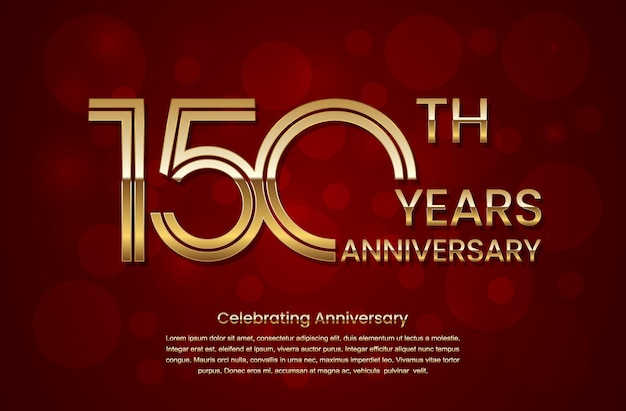 150th anniversary anniversary logo design with double line concept logo vector template