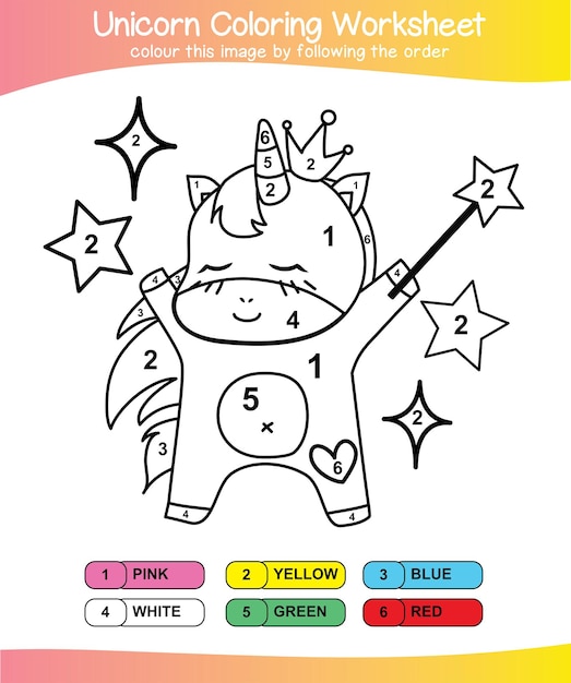 Vector 154 unicorn coloring worksheet