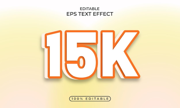 Шаблон эффекта стиля текста 15k празднования и редактируемый дизайн 3d текстового эффекта