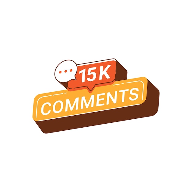 15k comments social media banner template vector illustration