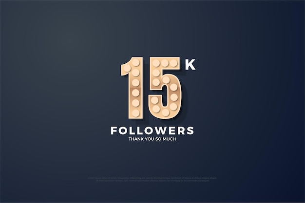 15k follower background with numbers in the textured light bulb.