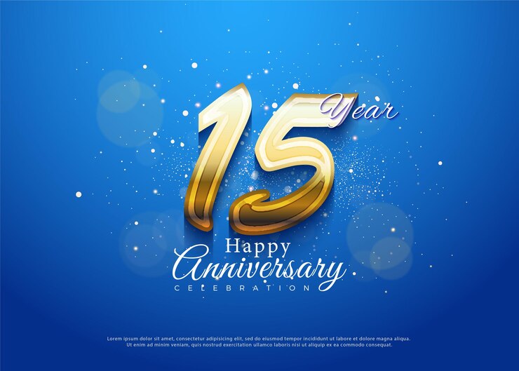 15th anniversary with classic number combinations