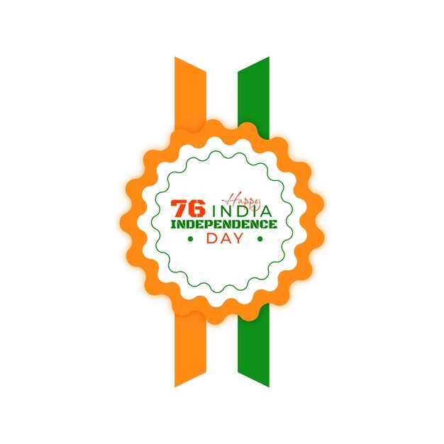 Vector 15th august happy 76 independence day advertisement flat label design vector file