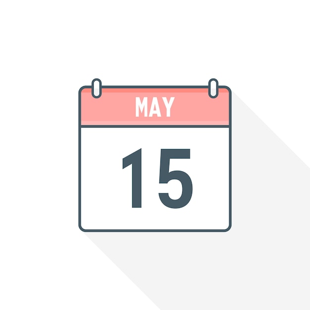 15th May calendar icon May 15 calendar Date Month icon vector illustrator