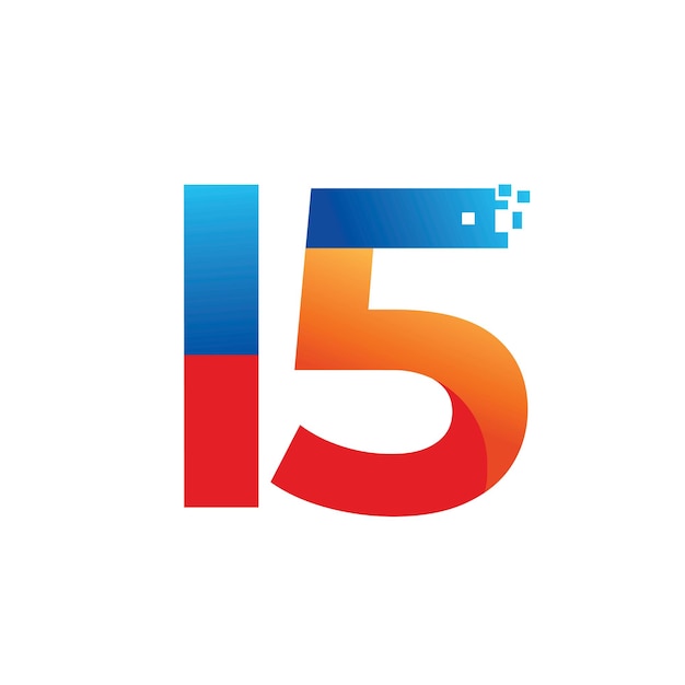 Vettore design del logo per la celebrazione del 15° anniversario