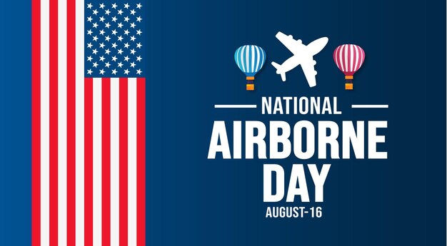 16 augustus National Airborne Day achtergrond sjabloon Vakantie concept achtergrond banner plakkaat