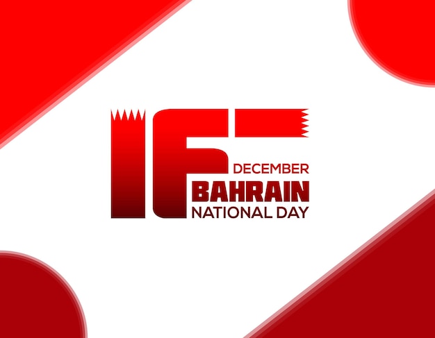 16 December, Bahrain National Independence Day, Flag of Bahrain. vector illustration.