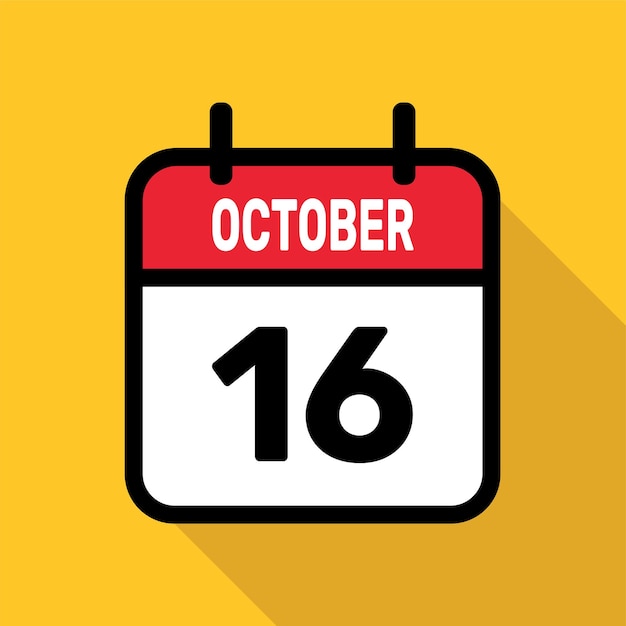 16 oktober Kalender Vector illustratie achtergrondontwerp