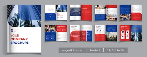 16 page business brochure template minimalist design